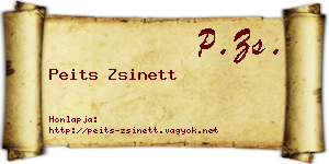 Peits Zsinett névjegykártya